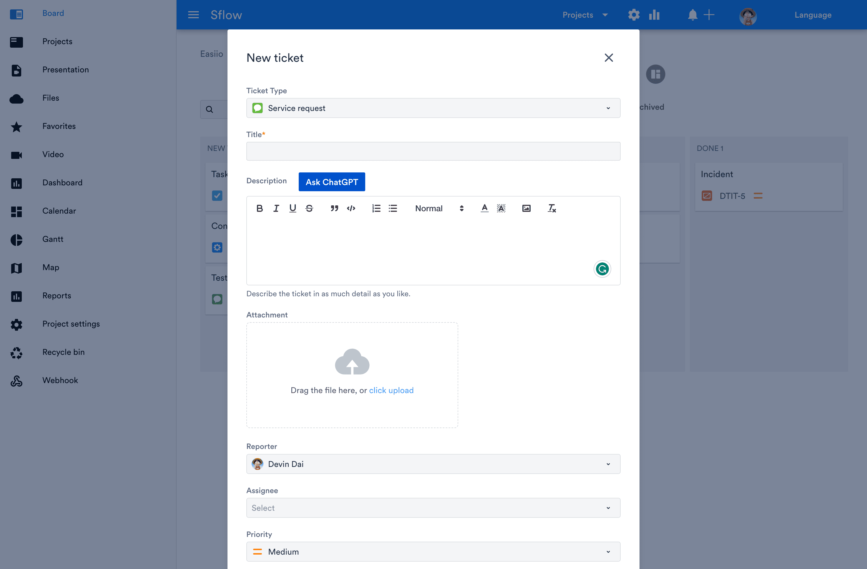 Quickly create IT ticketing