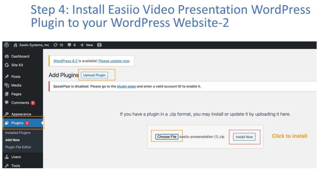 into a WordPress Website with voice, AI video generator, free AI video generator, video presentation, video presentation maker, blog video maker, blog video, video blog, video marketing software, video email marketing software,