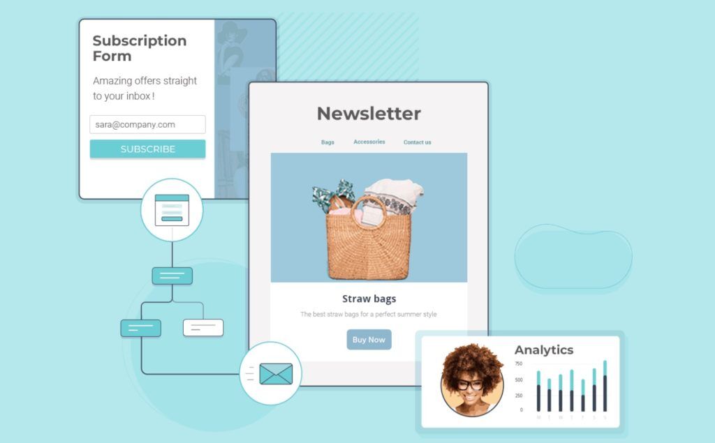 Image of Moosend email marketing, video presentation, email marketing, subscription form to email,