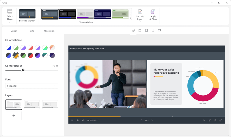 Image for iSpring, e-Learning Content Creation, video presentation, video blog, blog video, UI 