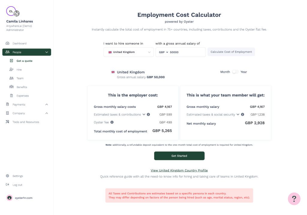 Image for Oyster, global sourcing, global hiring, remote employee, remote talents, employee cost