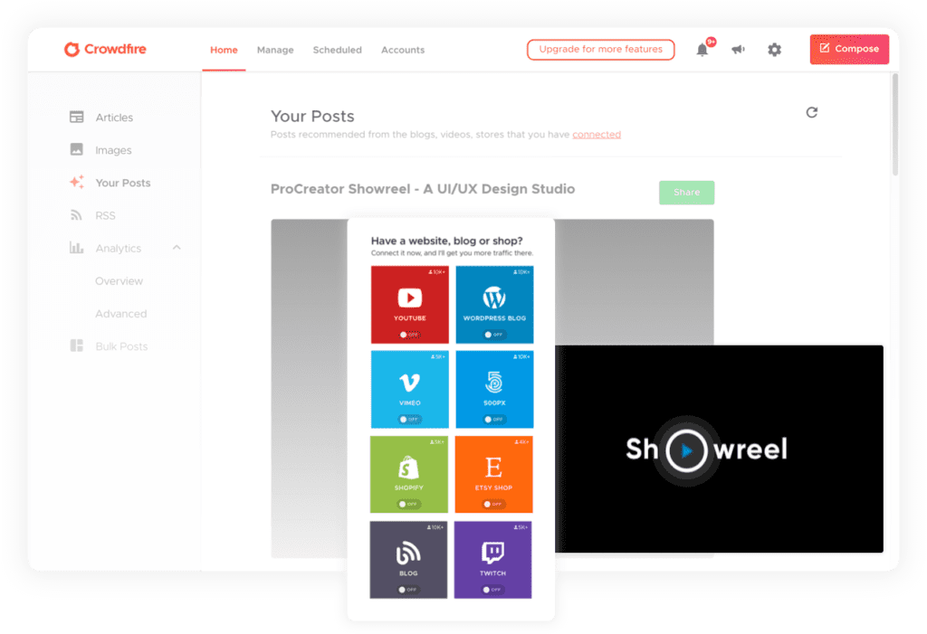 Image for Crowdfie,, media management, automated DMs, analysis, user cases